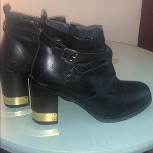 Black Jonak ankle boots with gold details